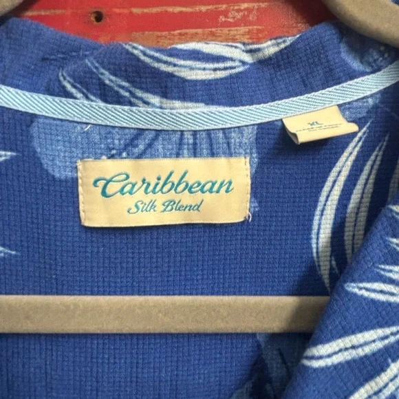Caribbean‎ Silk Blend Shirt in Blue and White - Picture 3 of 7